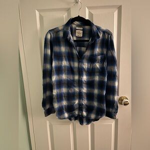American Eagle Ahh-Mazingly Soft Boyfriend Fit Long Sleeved Plaid Shirt